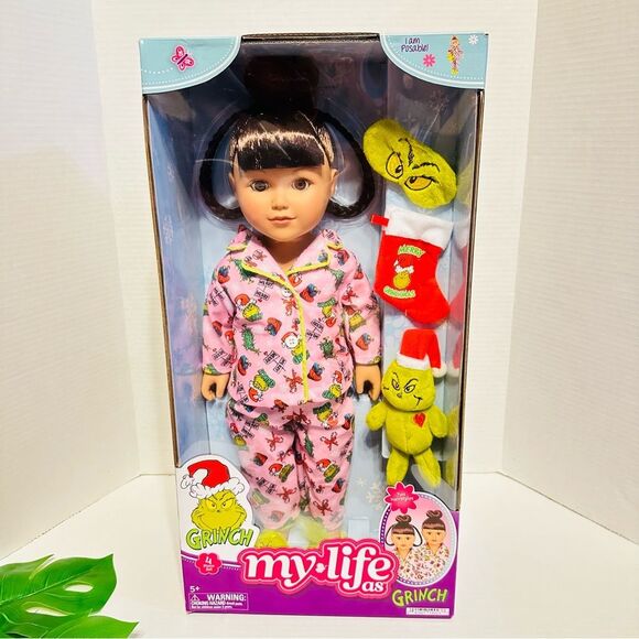 My Life As Grinch Sleepover 18 inch Doll Christmas Holiday Collectible Brunette - Picture 7 of 15